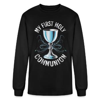 My First Holy Communion Elegant Chalice Design - Men's Long Sleeve T-Shirt - black - Front