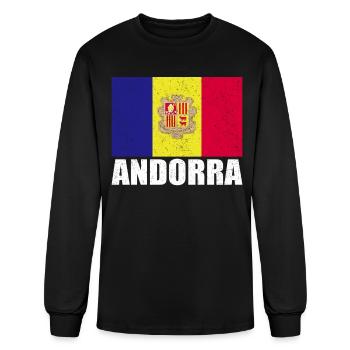 Andorra Flag Souvenir Andorra - Men's Long Sleeve T-Shirt - black - Front