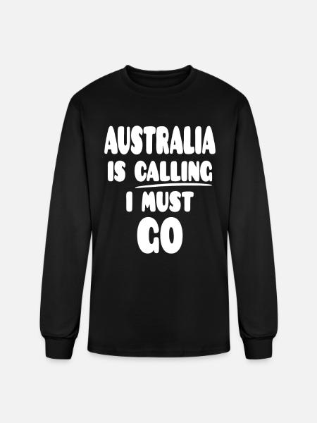 Australia Is Calling I Must Go Souvenir - Men's Long Sleeve T-Shirt - black