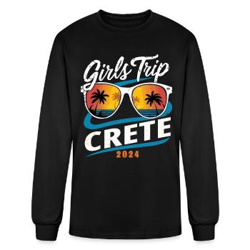 Girls Trip Crete 2024 Sunset Shades - Men's Long Sleeve T-Shirt - black - Front