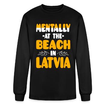 Mentally At The Beach In Latvia - Men's Long Sleeve T-Shirt - black - Front