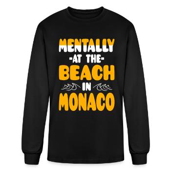 Mentally At The Beach In Monaco - Men's Long Sleeve T-Shirt - black - Front