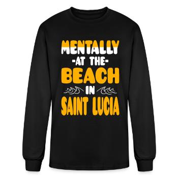 Mentally At The Beach In Saint Lucia - Men's Long Sleeve T-Shirt - black - Front