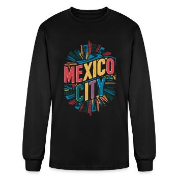 Mexico City Souvenir Vibrant Artistic Memory - Men's Long Sleeve T-Shirt - black - Front