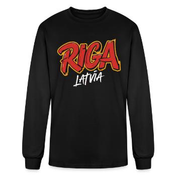 Riga Latvia Souvenir - Men's Long Sleeve T-Shirt - black - Front