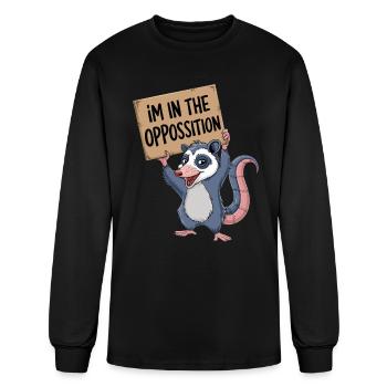 I'm In The Opposition Opossum Pun - Men's Long Sleeve T-Shirt - black - Front