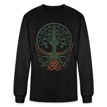 Neo Celtic Symbol with Intricate - Men's Long Sleeve T-Shirt - black - Front