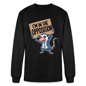 I'm In The Opposition Opossum Protest Opposition - Men's Long Sleeve T-Shirt - black - Front