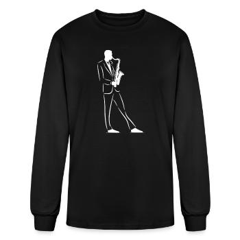 Saxophone Player Sketch - Men's Long Sleeve T-Shirt - black - Front
