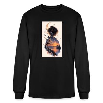Moonlit Dreamscape Silhouette - Men's Long Sleeve T-Shirt - black - Front