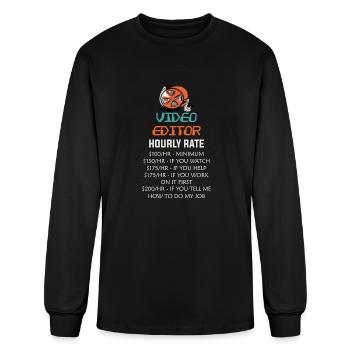 Video Editor Funny - Men's Long Sleeve T-Shirt - black - Front