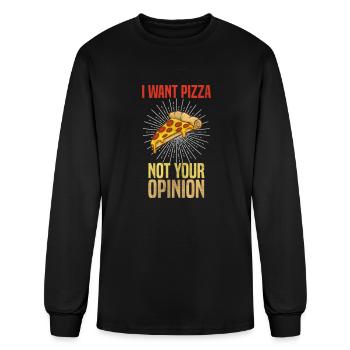 I want Pizza - Men's Long Sleeve T-Shirt - black - Front