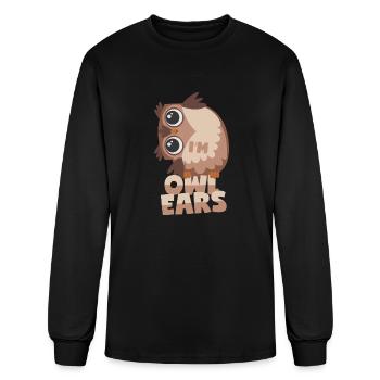 The Owl Is All Ears - Men's Long Sleeve T-Shirt - black - Front
