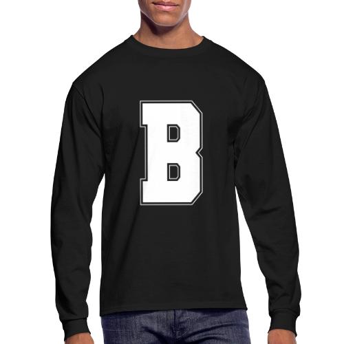 White Letter B – Varsity Alphabet Monogram - Men's Long Sleeve T-Shirt