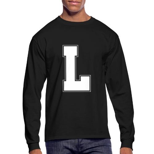 White Letter L – Varsity Alphabet Monogram - Men's Long Sleeve T-Shirt