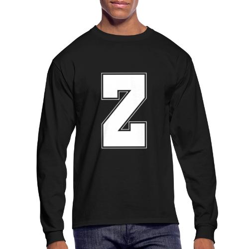 White Letter Z – Varsity Alphabet Monogram - Men's Long Sleeve T-Shirt