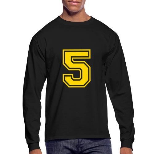 Number 5 in a classic athletic collegiate font - Men's Long Sleeve T-Shirt