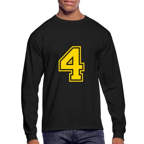 Number 4 in a classic athletic collegiate font - Men's Long Sleeve T-Shirt