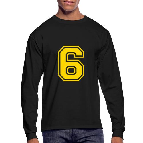 Number 6 in a classic athletic collegiate font - Men's Long Sleeve T-Shirt