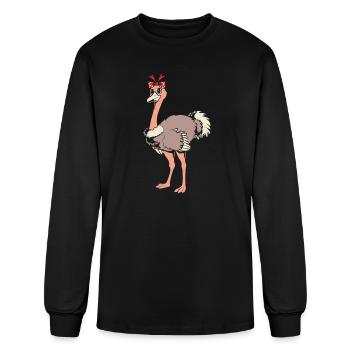 Animal Bird Ornithology Ostrich - Men's Long Sleeve T-Shirt - black - Front