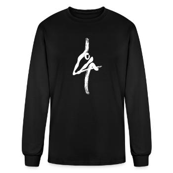 Stroke in White - Men's Long Sleeve T-Shirt - black - Front