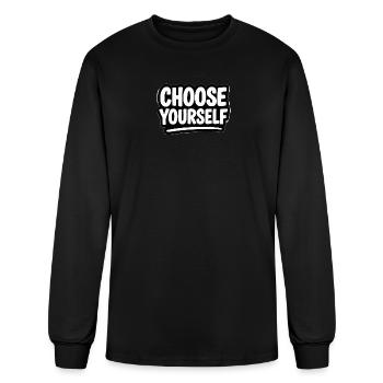 Bold Typography Aesthetic Sticker - Men's Long Sleeve T-Shirt - black - Front