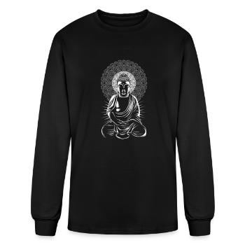 Buddha Practicing Yoga - Men's Long Sleeve T-Shirt - black - Front