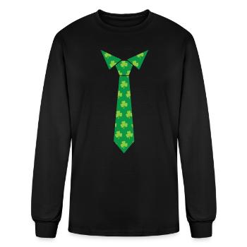 Shamrock - Tie - Men's Long Sleeve T-Shirt - black - Front