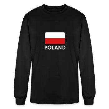 National Flag Of Poland - Men's Long Sleeve T-Shirt - black - Front