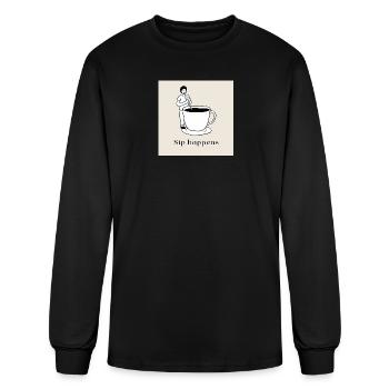Sip Happens Coffee Hero - Men's Long Sleeve T-Shirt - black - Front
