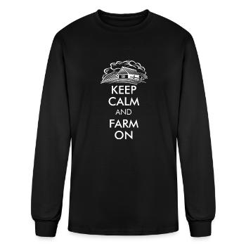 Farm - keep calm and farm on - Men's Long Sleeve T-Shirt - black - Front