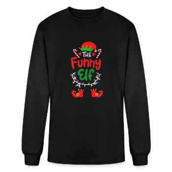Funny Elf Elf Christmas - Men's Long Sleeve T-Shirt - black - Front