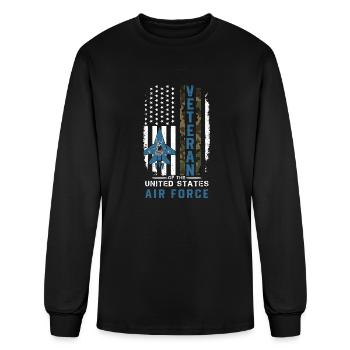Us Air Force Veteran Camo - Men's Long Sleeve T-Shirt - black - Front
