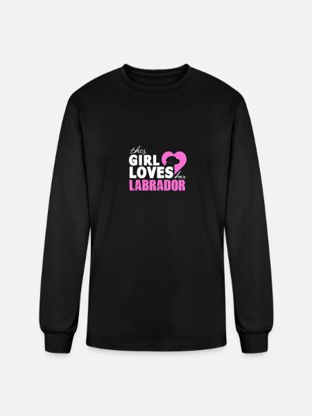this girl loves her labrador - Men's Long Sleeve T-Shirt - black