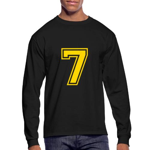 Number 7 in a classic athletic collegiate font - Men's Long Sleeve T-Shirt