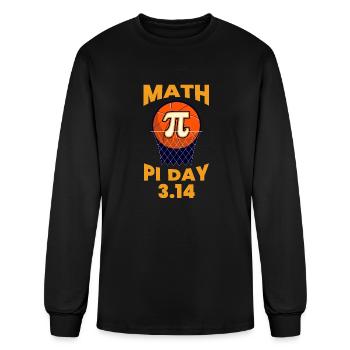 Hoops for Pi Day Mathematics and Basketball Fusion - Men's Long Sleeve T-Shirt - black - Front