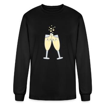 Champagne Glass Love - Men's Long Sleeve T-Shirt - black - Front