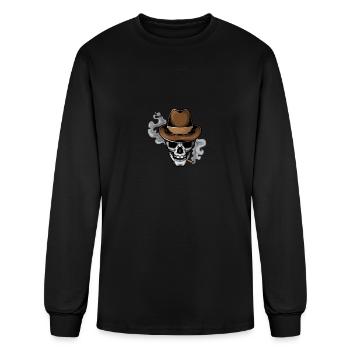 skull smoke - Men's Long Sleeve T-Shirt - black - Front