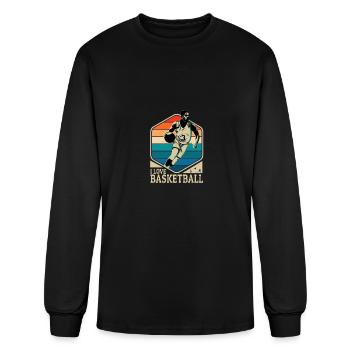 I love Basketball Retro Retro Basketball player - Men's Long Sleeve T-Shirt - black - Front