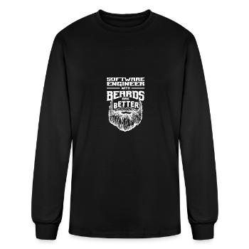 Software Engineer with Beards are Better Developer - Men's Long Sleeve T-Shirt - black - Front