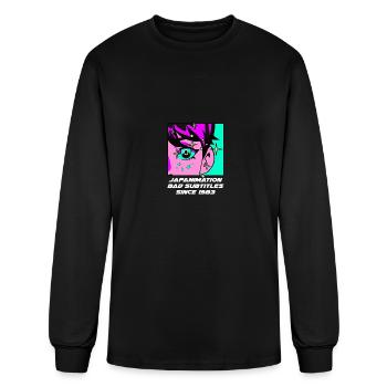 Japanimation Bad Subtitles Funny Anime Lover Humor - Men's Long Sleeve T-Shirt - black - Front