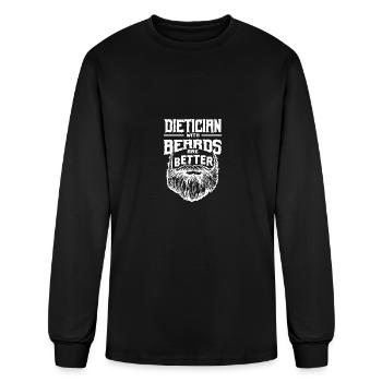 Dietician with Beards are Better Nutritionist Funn - Men's Long Sleeve T-Shirt - black - Front