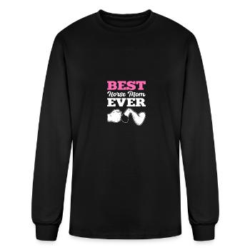 Best Horse Mom Horse Rider Gift - Men's Long Sleeve T-Shirt - black - Front