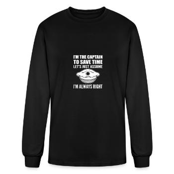 I'm the Captain Senior Captain Gift - Men's Long Sleeve T-Shirt - black - Front