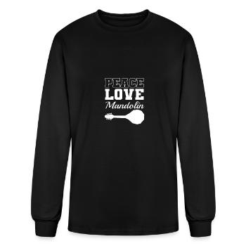 Peace Love Mandolin Maestro Gift - Men's Long Sleeve T-Shirt - black - Front