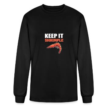 Keep it Shrimple Aquaculturist Gift - Men's Long Sleeve T-Shirt - black - Front