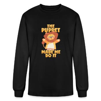 Puppetry Saying Hand Puppet Lion - Men's Long Sleeve T-Shirt - black - Front