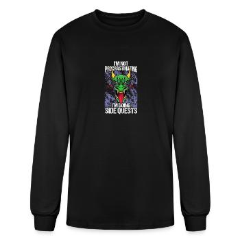 Not Procrastinating Side Quests Dungeon - Men's Long Sleeve T-Shirt - black - Front