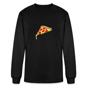 pepperoni pizza slice - Men's Long Sleeve T-Shirt - black - Front