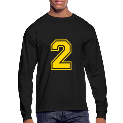 Number 2 in a classic athletic collegiate font - Men's Long Sleeve T-Shirt